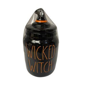 RAE Dunn Artisan Collection Halloween Wicked Witch Cookie Jar Cannister 7 1/2"